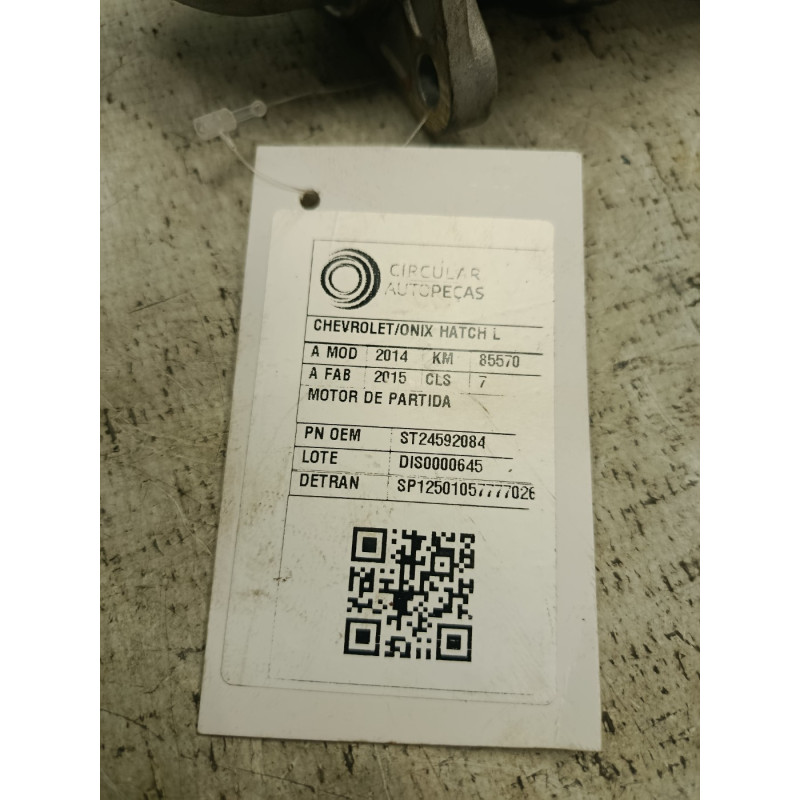 MOTOR DE PARTIDA CHEVROLET ONIX HATCH LT 1.4 8V FLEX 2014/15
