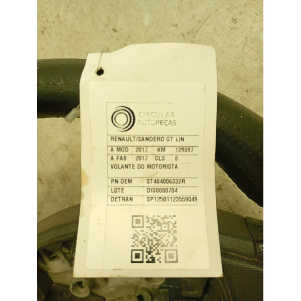 VOLANTE DO MOTORISTA RENAULT SANDERO GT LINE POWER 1.6 2017