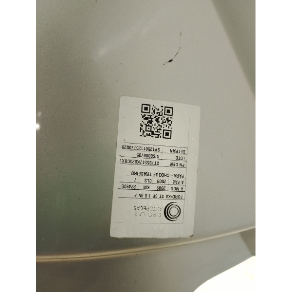 PARA-CHOQUE TRASEIRO FORD KA 1.0 8V/1.0 8V ST FLEX 2009