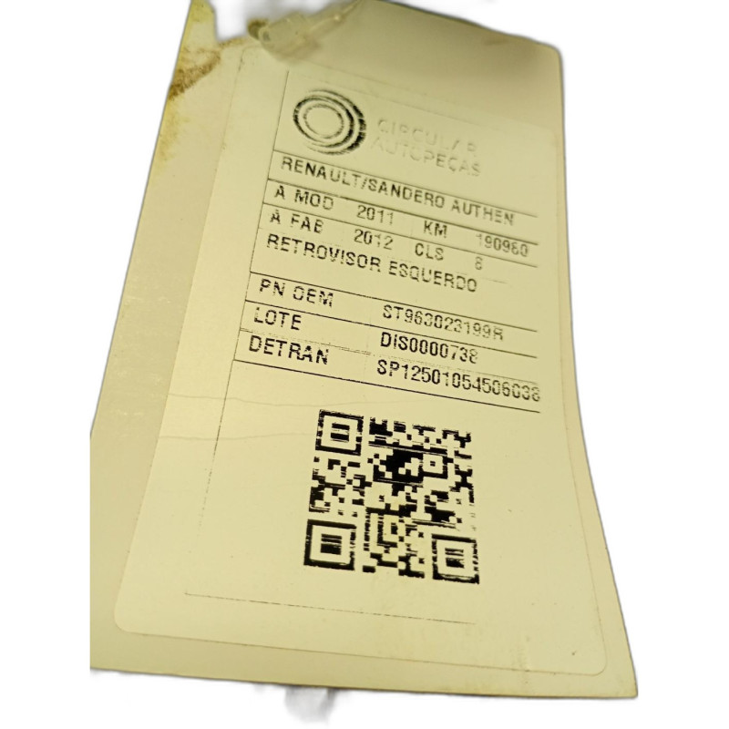 Retrovisor Esquerdo Sandero Duster 2010/14 Logan 10/13 Manua