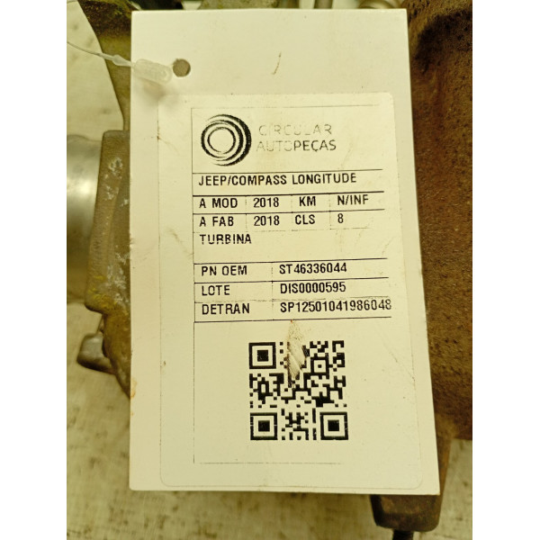 TURBOCOMPRESSOR TURBINA JEEP COMPASS LONGITUDE 2.0 4X4 2018
