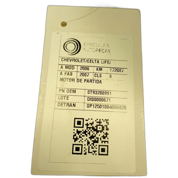 MOTOR DE PARTIDA CHEVROLET CELTA LIFE/ LS 1.0 MPFI 8V 06/07