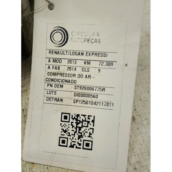 COMPRESSOR AR-CONDICIONADO RENAULT LOGAN EXPRES. 1.0 13/14