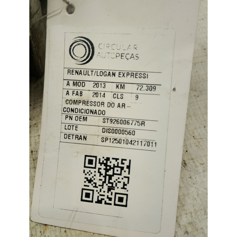 COMPRESSOR AR-CONDICIONADO RENAULT LOGAN EXPRES. 1.0 13/14