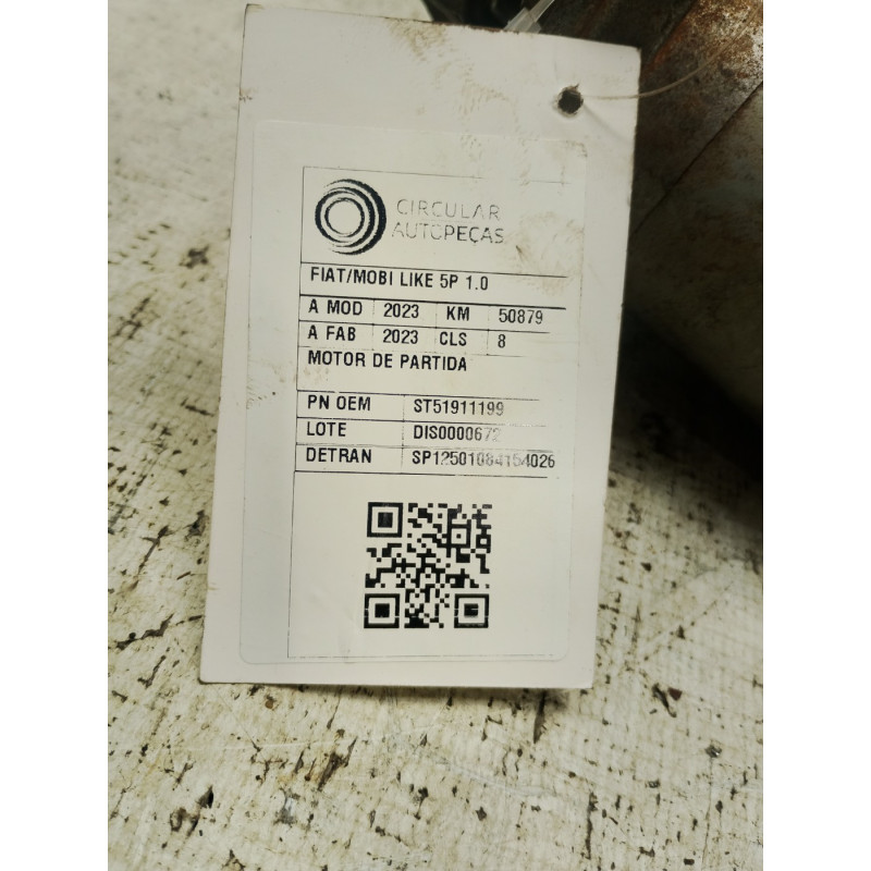 MOTOR DE PARTIDA FIAT MOBI LIKE 1.0 FIRE FLEX 2023
