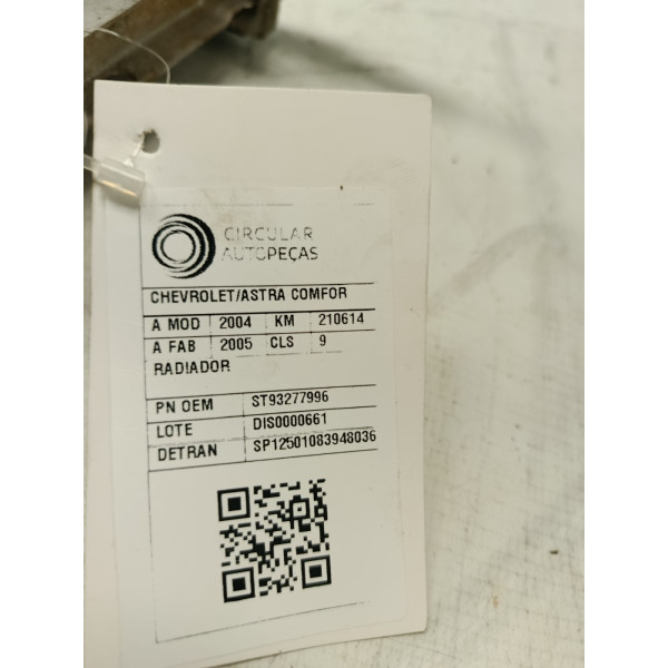 RADIADOR CHEVROLET ASTRA COMFORT 2.0 MPFI FLEX 8V 5P 2004/05
