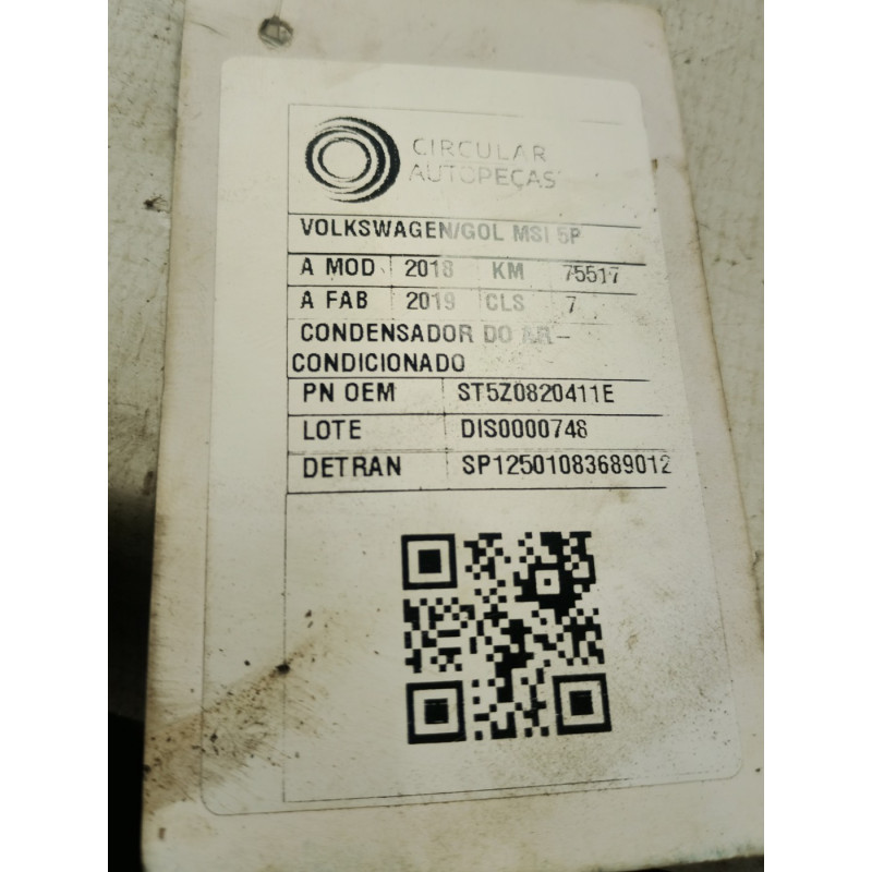 CONDENSADOR AR-CONDICIONADO VOLKSWAGEN GOL 1.6 MSI FLX 18/19
