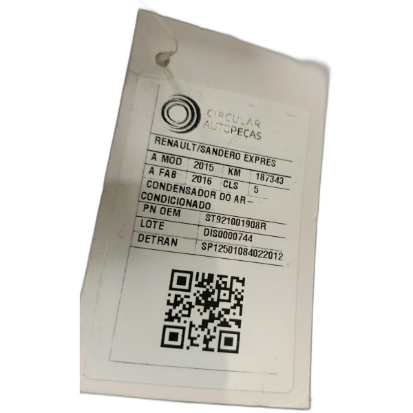CONDENSADOR AR-COND RENAULT SANDERO EXPRESS POWER 1.6 15/16