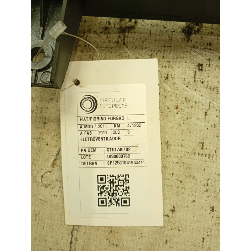 ELETROVENTILADOR FIAT FIORINO FURG. 1.3 F.FLEX 2011/2011