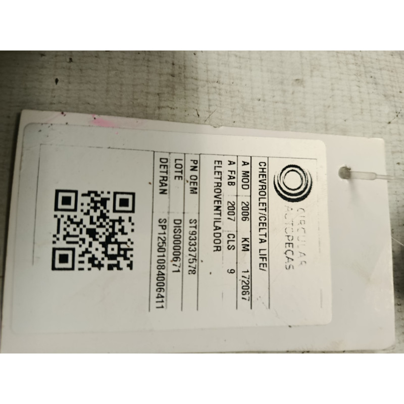 ELETROVENTILADOR CHEVROLET CELTA LIFE/LS 1.0 MPFI 8V 2006/07