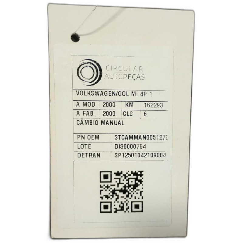 CÂMBIO MANUAL VOLKSWAGEN GOL 1000 MI 4P 2000/2000