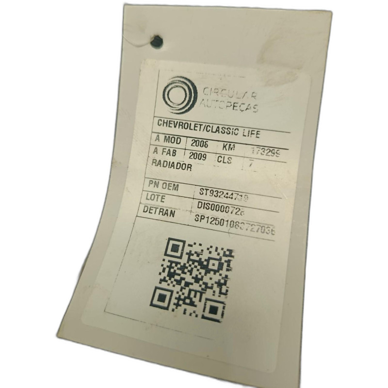 RADIADOR CHEVROLET CLASSIC LIFE 1.0 FLEXPOWER 2008/09