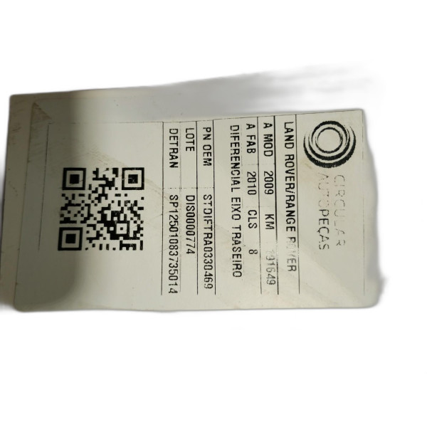 DIFERENCIAL EIXO TRASEIRO RANGE ROVER SPORT SE 3.6 2009/10