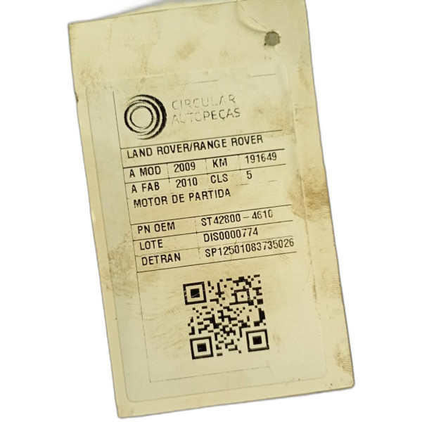 MOTOR DE PARTIDA RANGE ROVER SPORT SE 3.6 TDV8 2009/10