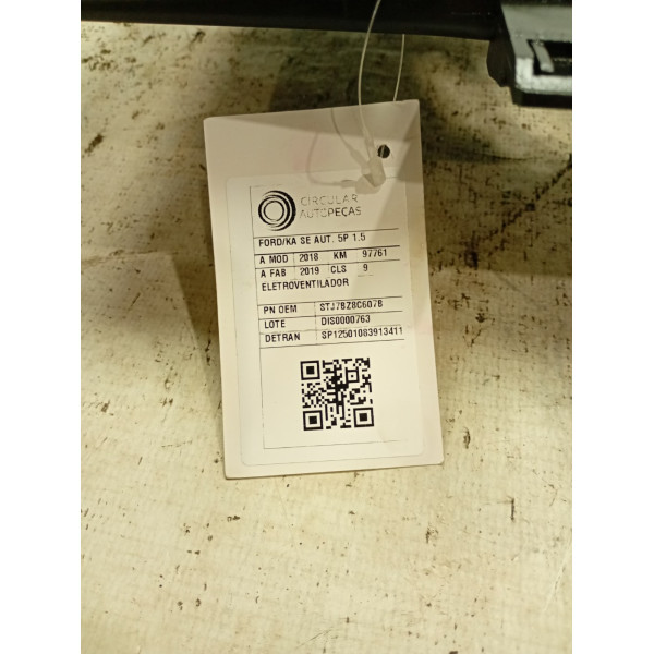 ELETROVENTILADOR FORD KA 1.5 SE 12V FLEX 5P AUT 2018/19