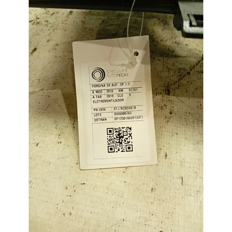 ELETROVENTILADOR FORD KA 1.5 SE 12V FLEX 5P AUT 2018/19
