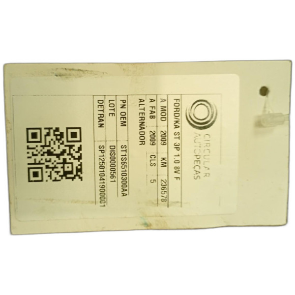 ALTERNADOR FORD KA 1.0 8V/1.0 8V ST FLEX 2009
