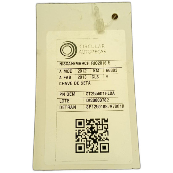 CHAVE DE SETA NISSAN MARCH RIO2016 1.6 FLEX FUEL 5P 2012/13