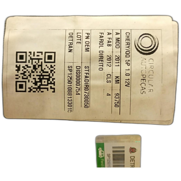 (SUCATA) Farol Direito Chery QQ 2011 2012 a 2015