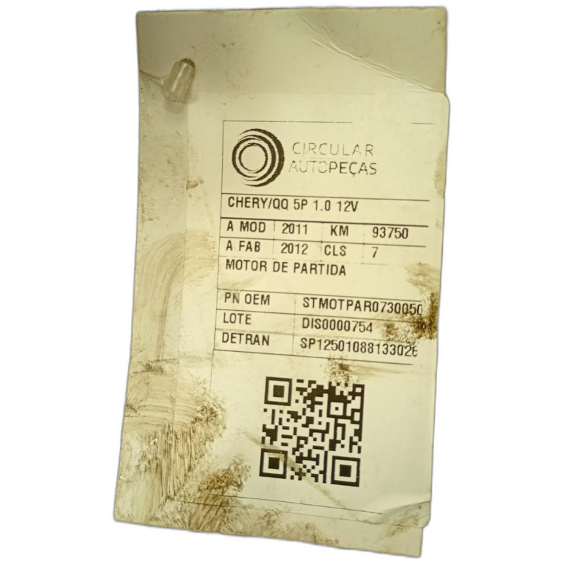 MOTOR DE PARTIDA CHERY QQ 1.1/1.0 12V 69CV 2011/2012