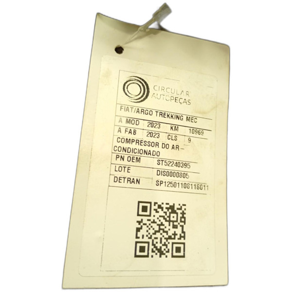 COMPRESSOR DO AR-CONDICIONADO FIAT ARGO TREKKING 1.3 2023