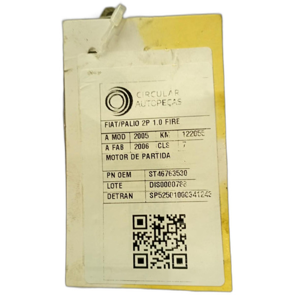 MOTOR DE PARTIDA FIAT PALIO 1.0 FIRE FLEX 2005/2006