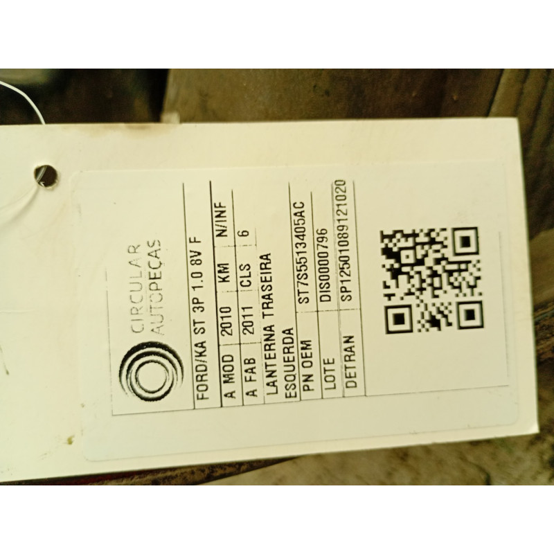 LANTERNA TRASEIRA ESQUERDA FORD KA ST 2010/2011