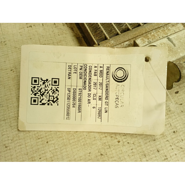 CONDENSADOR DO AR-CONDICIONADO RENAULT SANDERO GT 1.6 2017