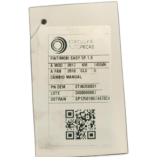 CÂMBIO MANUAL FIAT MOBI EASY 1.0 FIRE FLEX 5P 2017/18
