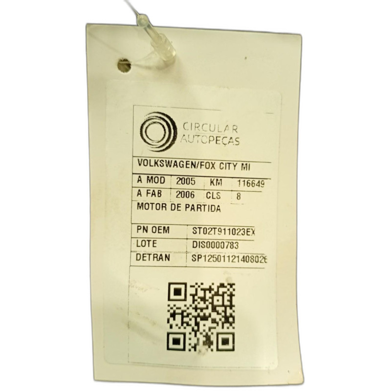 MOTOR DE PARTIDA VOLKSWAGEN FOX CITY 1.0 MI 2005/2006