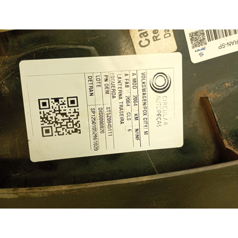LANTERNA TRASEIRA ESQUERDA VOLKSWAGEN FOX CITY 1.0 T.FLEX 04