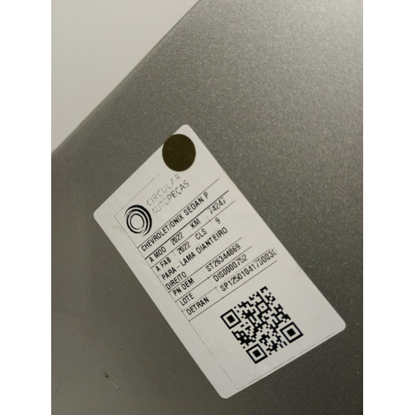 PARALAMA DIREITO PRATA ONIX SEDAN PLUS LTZ 1.0 2022/2022