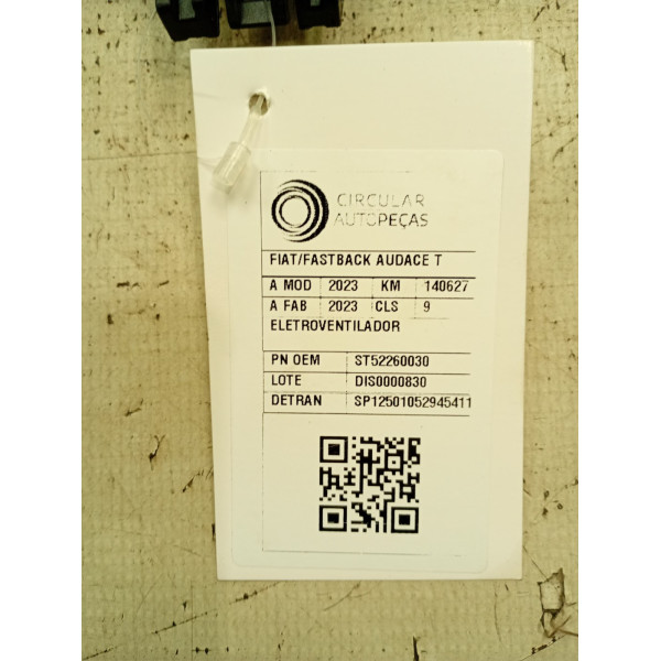 ELETROVENTILADOR FIAT FASTBACK AUDACE TURBO 200 1.0 2023/23