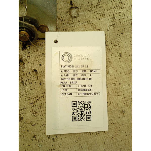 MOTOR DO LIMPADOR DE PARA-BRISA FIAT MOBI LIKE 1.0 2024/2025