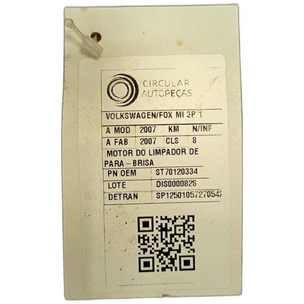 MOTOR DO LIMPADOR DE PARA-BRISA VOLKSWAGEN FOX 1.0 2007/2007