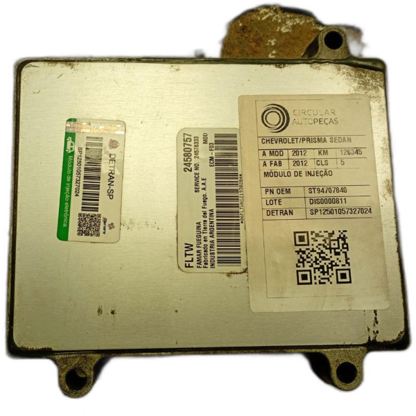 MÓDULO DE INJEÇÃO CHEVROLET PRISMA MAXX/ LT 1.4 8V 2012