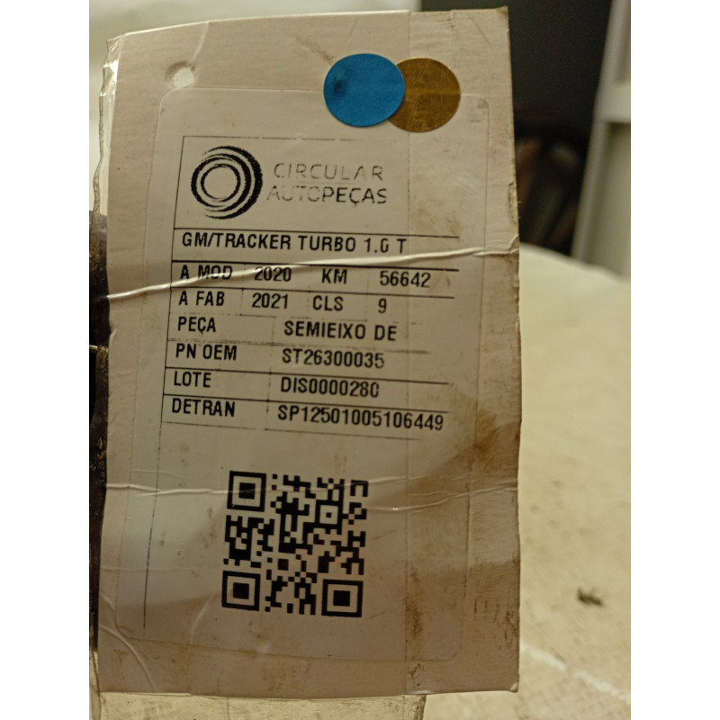 SEMIEIXO DIANT ESQUERDO CHEVROLET TRACKER 1.0 TURBO 20/21