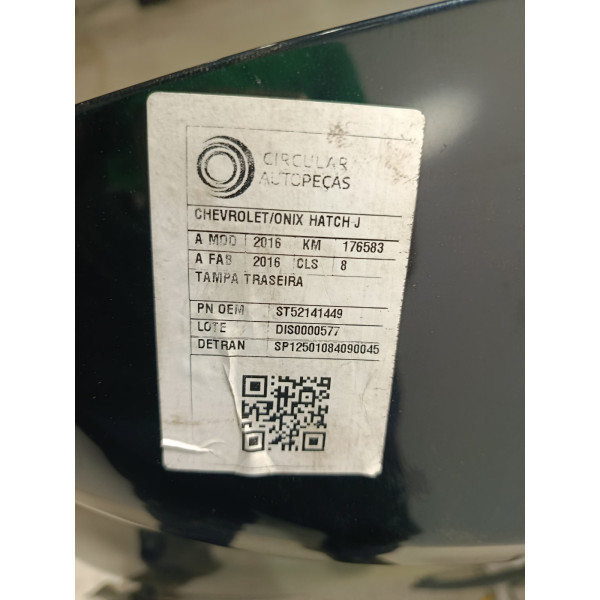 TAMPA TRASEIRA CHEVROLET ONIX HATCH LT 1.0 2016/2016