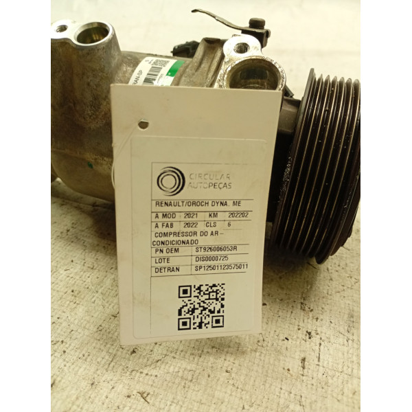 COMPRESSOR AR-COND RENAULT DUSTER OROCH DYNA. 1.6 FLEX 21/22